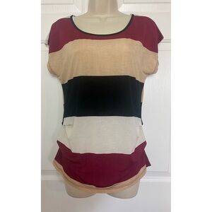 Mine Color Block Stripped Blouse Size Small